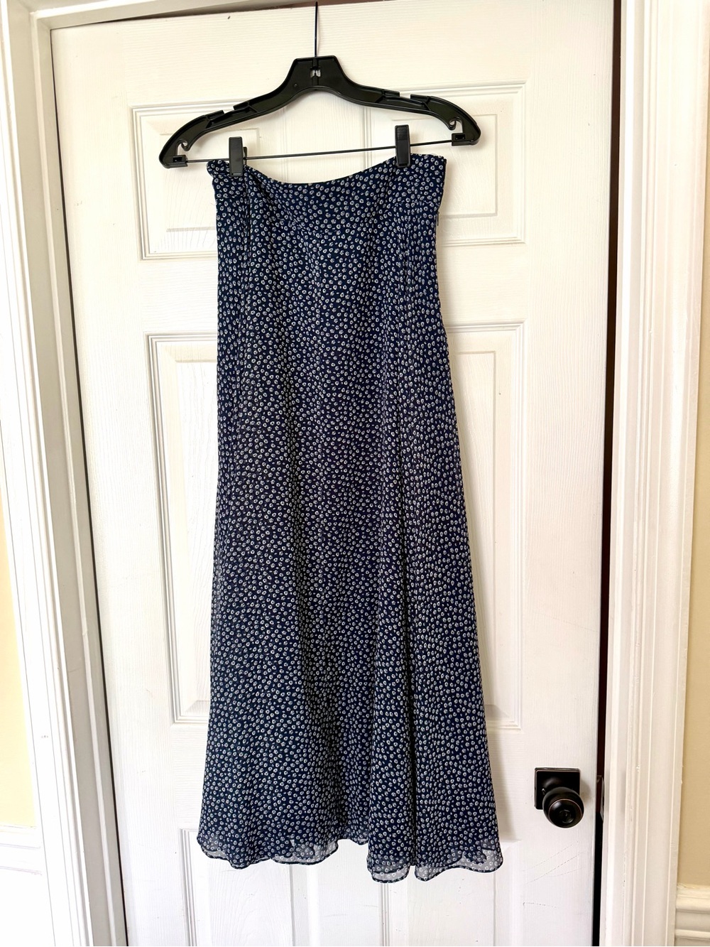 NWT DVF Diane Von Furstenberg Navy Floral Maxi Skirt size 6
